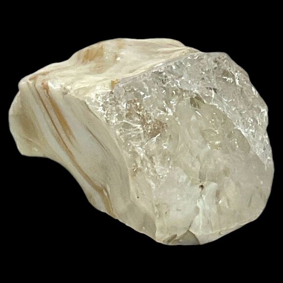 Milk Glass Carmel Swirl Art Glass Cullet Glowing Manganese Slag Glass #4GL313 - Picture 2 of 8